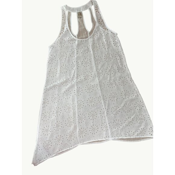 Arizona Jean Company Sheer White Floral Cover-Up Thin Polyester Size M - Picture 9 of 9